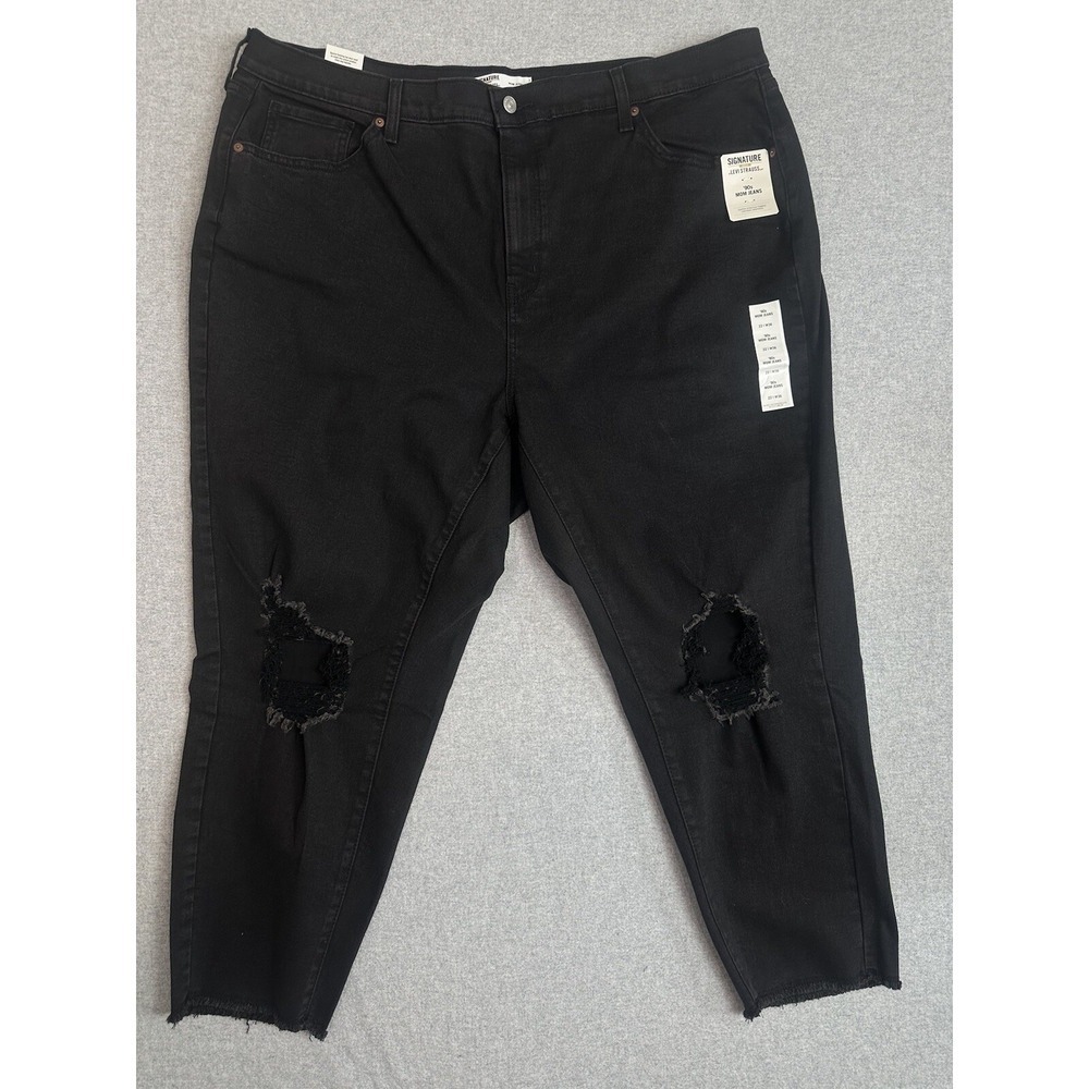 NWT Levis Jeans Black Plus Size 22 Destroyed Knees